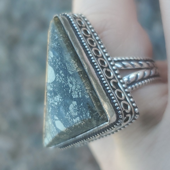 New Pyrite Agate 925 Silver Ring. - Picture 6 of 16